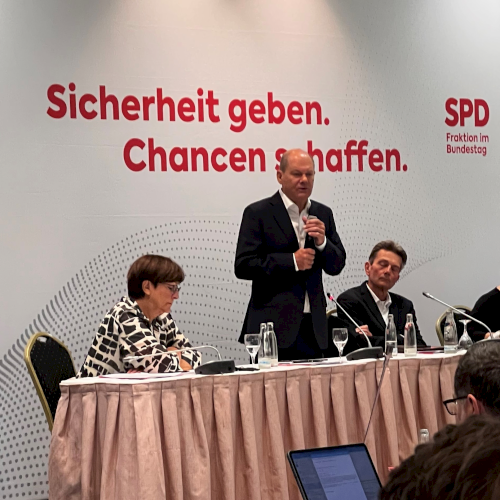 Olaf Scholz bei der Klausur der SPD-Bundestagsfraktion